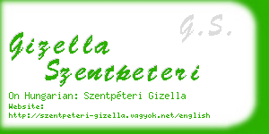 gizella szentpeteri business card